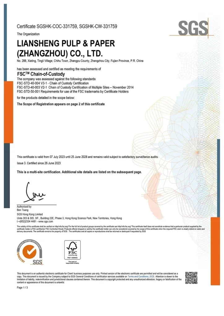 Certification 3 FSC COC