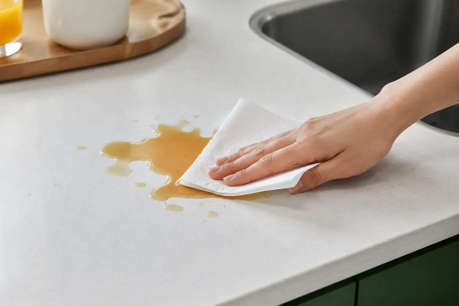 Kitchen Paper Towel Cleaning Up Spills