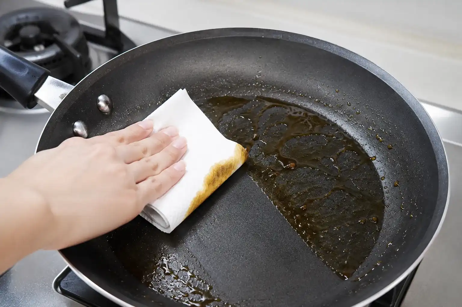 Kitchen Paper Towel Wiping Grease and Oil