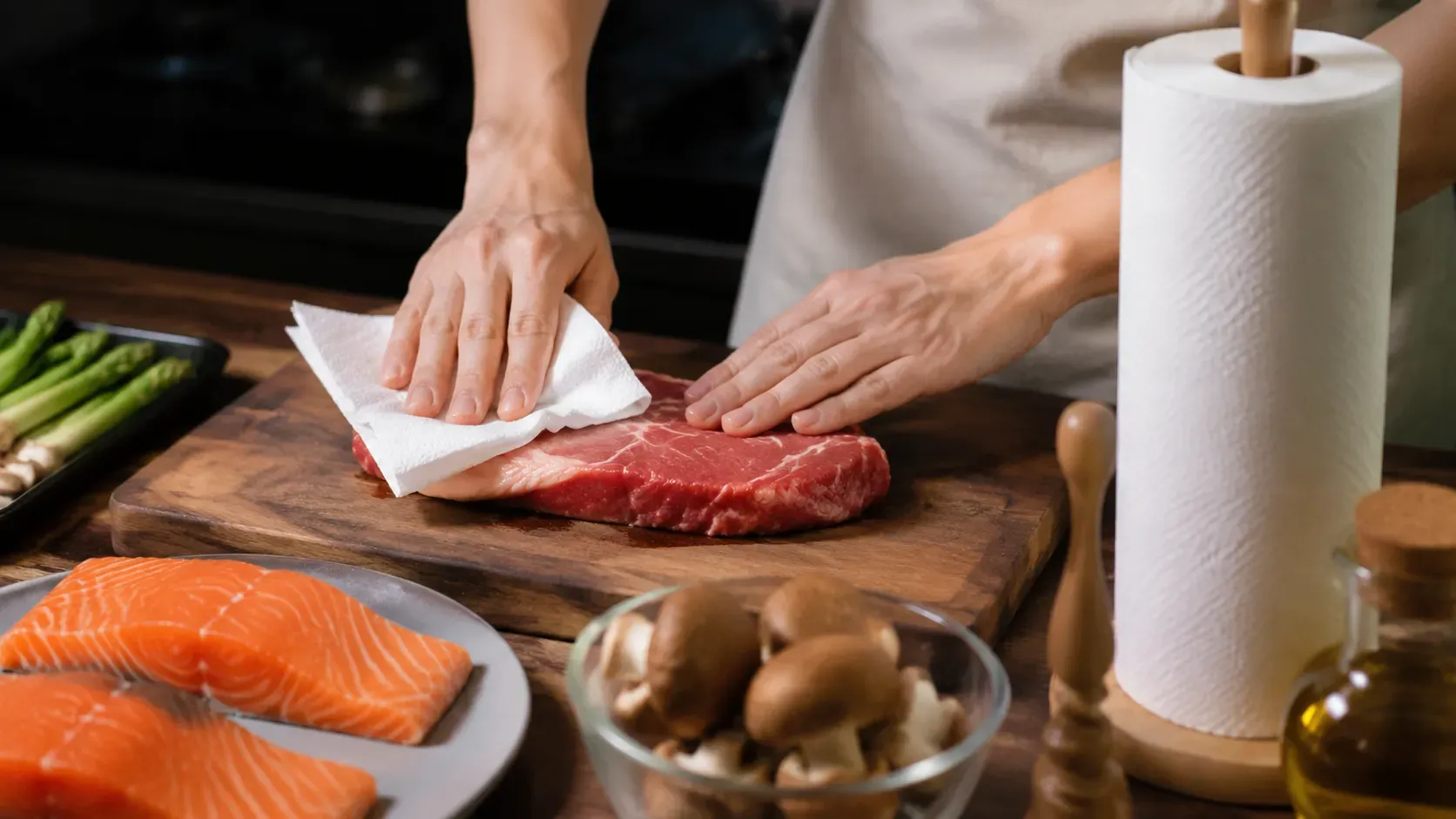 Kitchen Paper Towels Achieve A Sear By Prepping Ingredients Kitchen Paper Towels Achieve A Sear By Prepping Ingredients